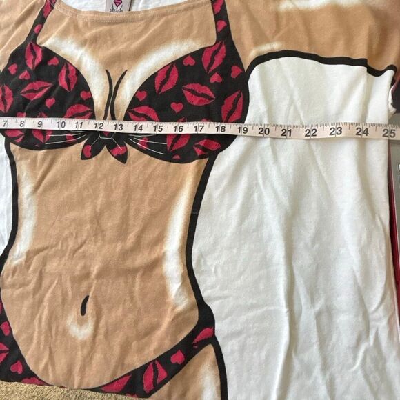 VINTAGE Body Dreams t-shirt swimsuit bathing suit cover up funny bikini shirt Sz - Picture 6 of 10